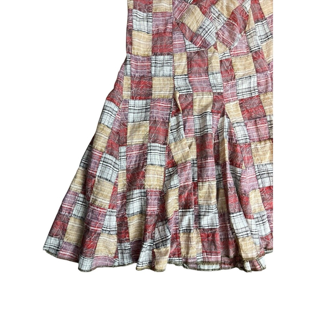 Free People Multicolored Patchwork Plaid Maxi Ski… - image 7